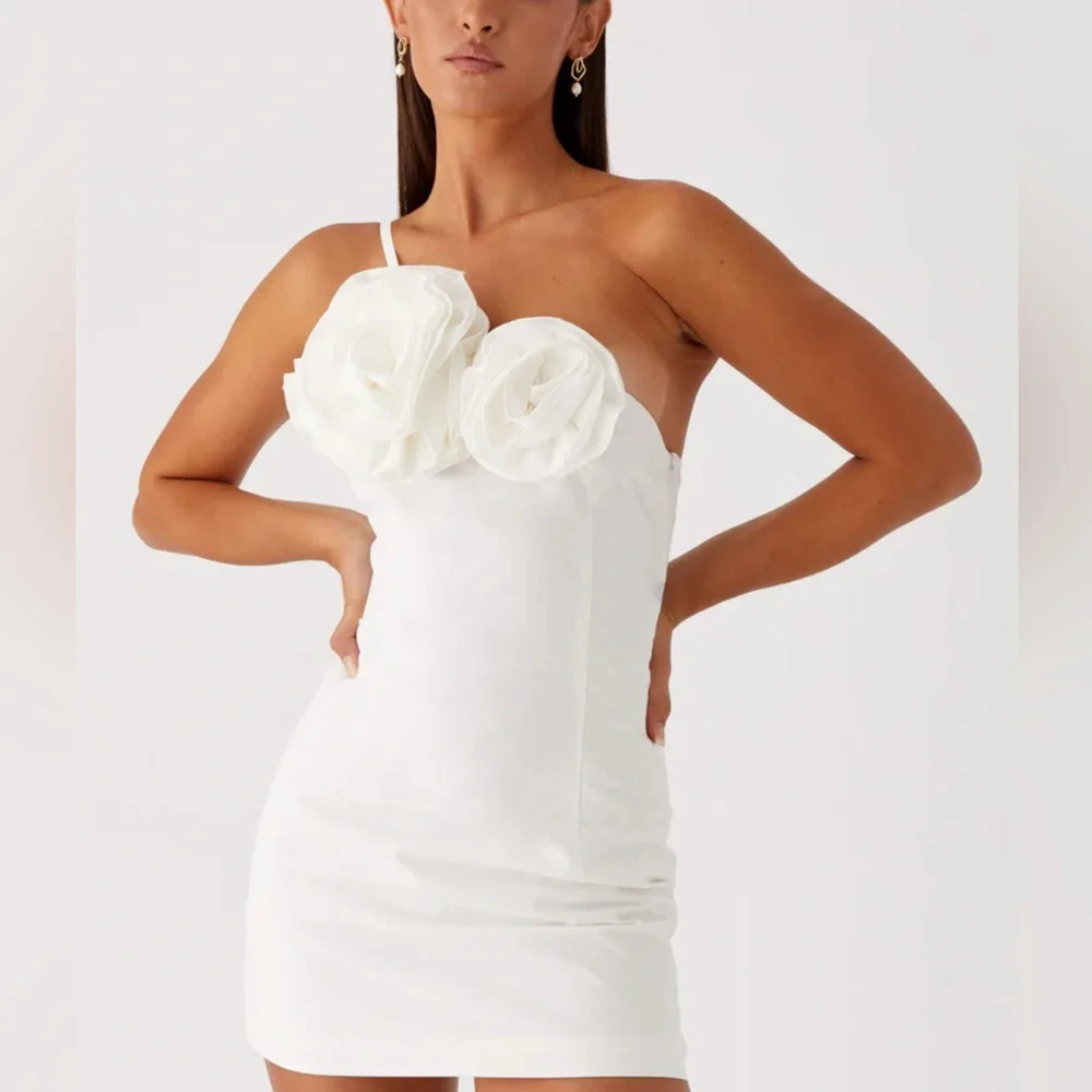 Peppermayo White elijah Mini Dress floral appliqué cotton sz 8 nwt - Picture 2 of 12